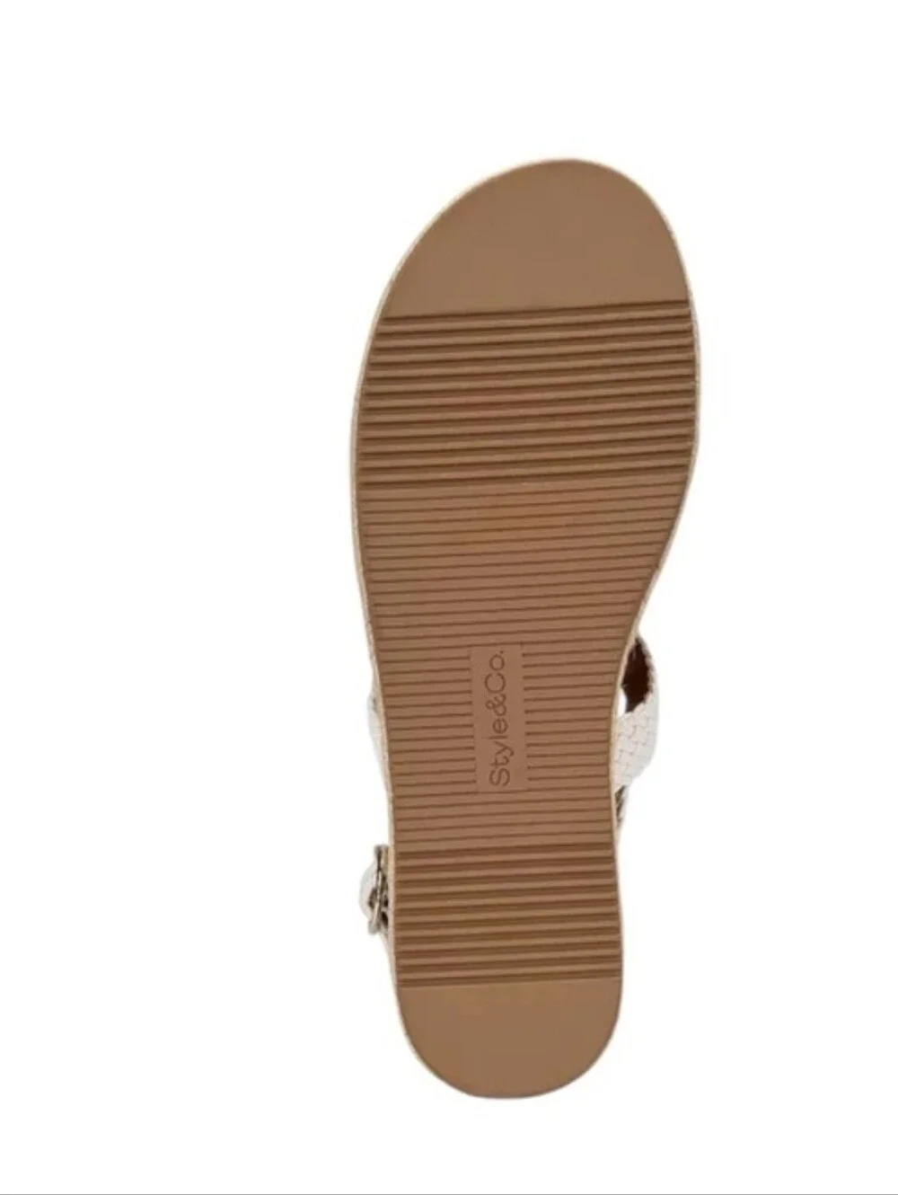 Style & Co. Ashland White Braided Platform Sandal